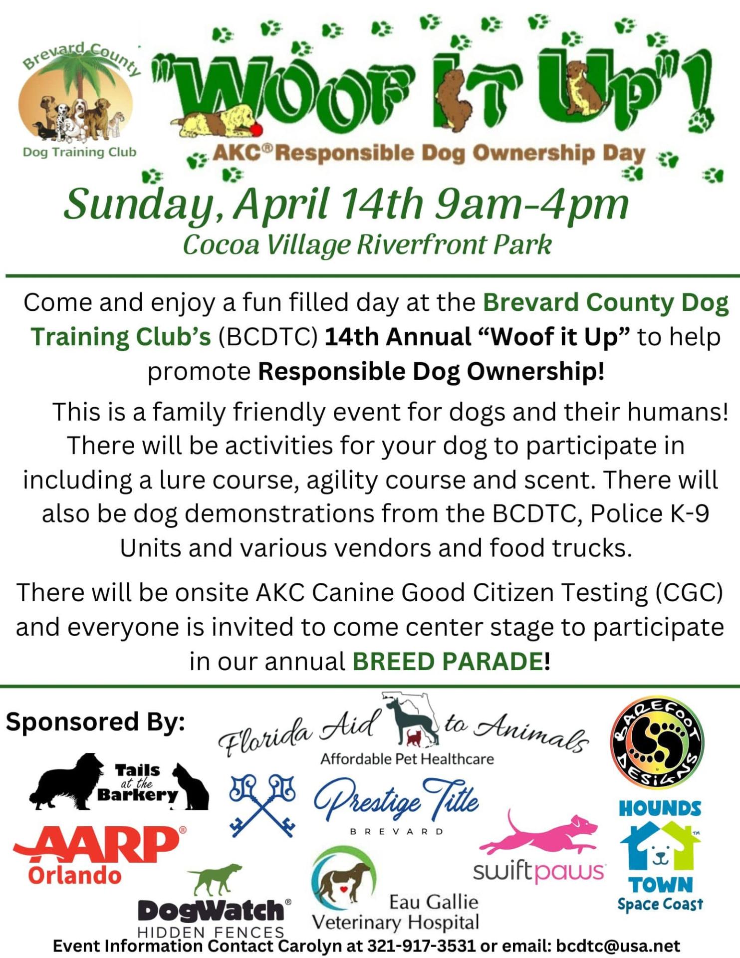 Brevard County Dog Training Club's 14th Annual RDO Day